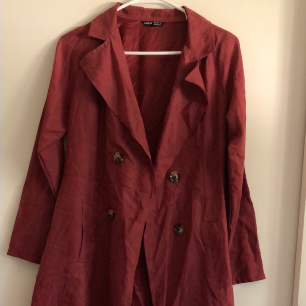 Dusty red button coat
